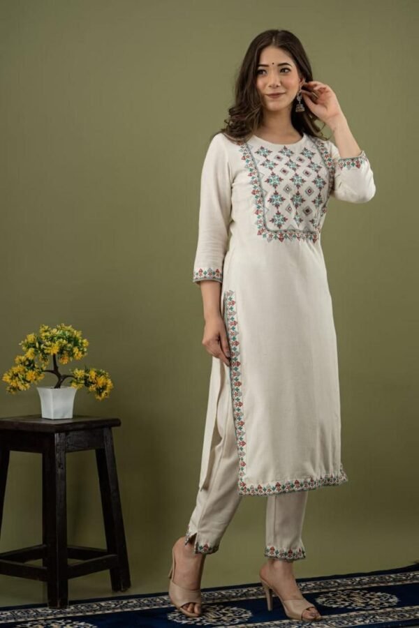 Cotton Flex Kurti with intricate embroidery work